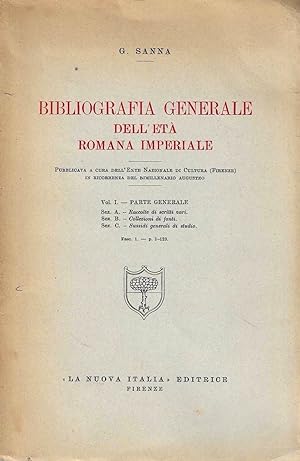 Bibliografia generale dell'età romana imperiale. Vol. I