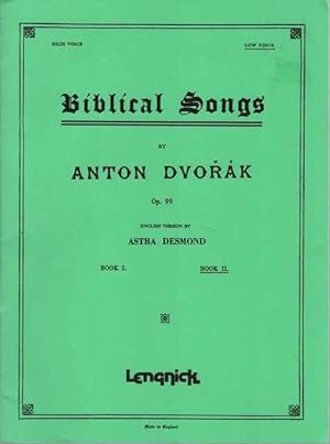 Biblical Songs by Anton Dvorak Op. 99 Book II Low Voice