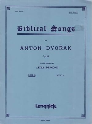 Biblical Songs by Anton Dvorak Op. 99 Book I Low Voice