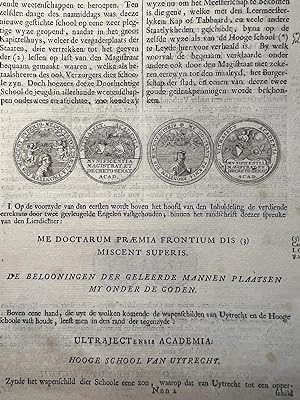Numismatic print 1731 | Penning de belooningen der geleerde mannen plaatsen mij onder de goden, h...