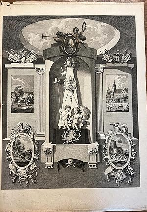 Antique etching and engraving 1795 | Monument for General Pichegru, eerzuil voor den Generaal Pic...