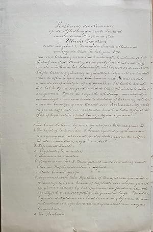 Manuscript verklaring print Utrecht | Verklaring der nummers op de afbeelding der eerste Toestand...