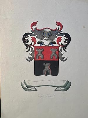 Drawing Wapenkaart/Coat of Arms: Handcolored coat of arms Van Dam with three castles, 1 p.