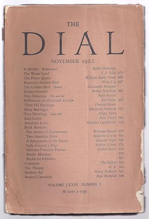 THE WASTE LAND in THE DIAL, November 1922, Original wraps
