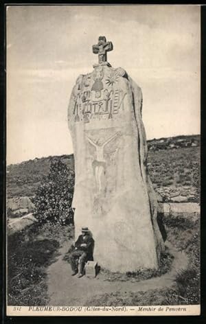 Carte postale Pleumeur-Bodou, Menhir de Penvern