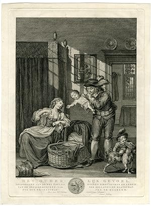 Antique Master Print-FAMILY-PARENTS-CHILDREN-DOG-Vrijdag-Buys-1788