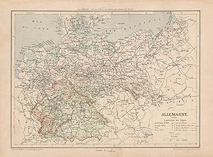 1892 Germania, Allemagne, Carta geografica, Old map, Carte géographique ancienne