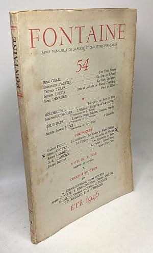 Fontaine revue mensuelle de la poésie et des lettres françaises n°54 été 1946