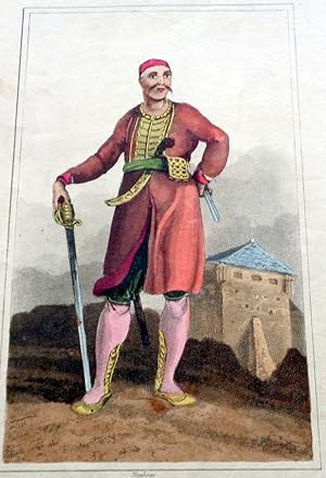 A "Touppenese" Count (Military figure of Cattaro in Dalmatia). Hand-coloured Aquatint c1800