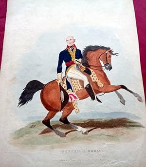 Military Hand Coloured Print "General Moreau" (Waterloo) Jean Victor Marie Moreau. 1815.