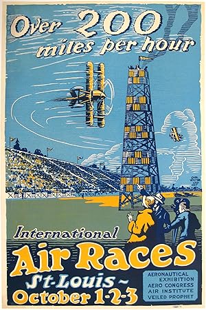 Original Vintage Poster - International Air Races - St. Louis