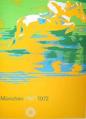 Original Vintage Poster - Munich Olympics - Horse Riding 1972