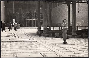 Egypt 1955, Cairo, Interior of the Mosque, Visitors, Vintage photo