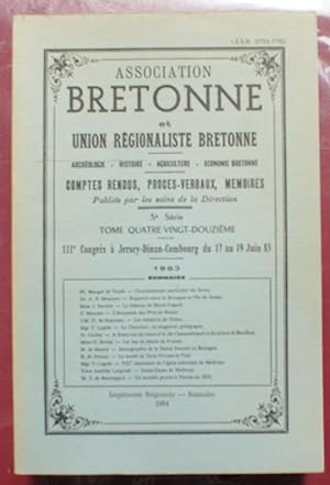 Bulletin et mémoire de l'Association Bretonne et Union Régionaliste Bretonne - congrès de Jersey-...