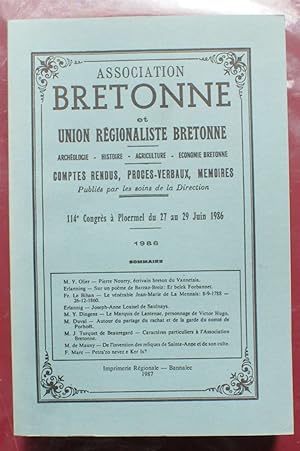 Bulletin et mémoire de l'Association Bretonne et Union Régionaliste Bretonne - congrès de Ploerme...