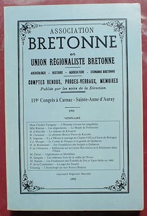 Bulletin et mémoire de l'Association Bretonne et Union Régionaliste Bretonne - congrès de Carnac ...