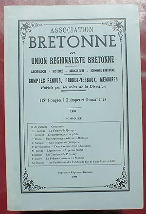 Bulletin et mémoire de l'Association Bretonne et Union Régionaliste Bretonne - congrès de Quimper...