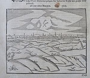 Mons Belgium 1598 Munster Cosmography wood cut print city view