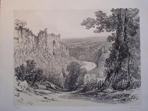 Original Antique Lithograph Illustrating a View of New Weir, Herefordshire. Published By T. N. We...
