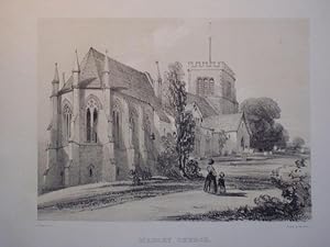 Original Antique Lithograph Illustrating a View of Madley Church, Herefordshire. Published By T. ...
