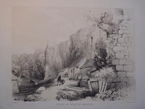 Original Antique Lithograph Illustrating a View of the Ruins of Wilton Castle, Herefordshire. Pub...
