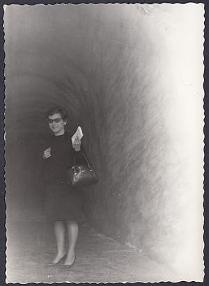Francia 1950, Chamonix, Nella grotta della Mer de Glace, Fotografia vintage