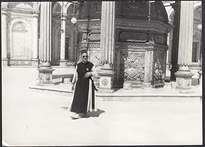 Egitto 1955, Il Cairo, Cortile Moschea d'Alabastro, Fotografia vintage