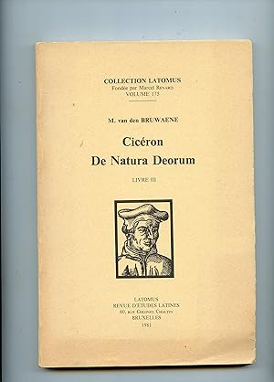CICÉRON . DE NATURA DEORUM. Livre III