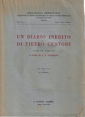 Un diario inedito di Pietro Custodi. 25 aprile 1798 - 3 giugno 1800