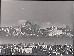 Torino 1970, Veduta panoramica, Spettacolare vista delle montagne, Fotografia vintage 18 x 24 - V...