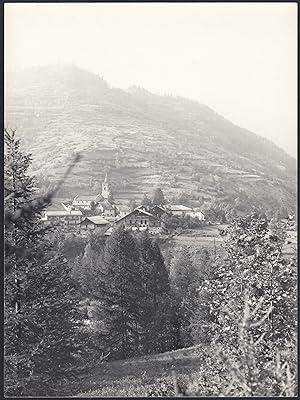 Italia 1970, Panorama di un paese da identificare, Fotografia vintage 18 x 24