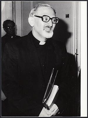 Roma 1983, Padre Peter Hans Kolvenbach dopo elezione Compagnia di Gesù, Fotografia vintage 18 x 24