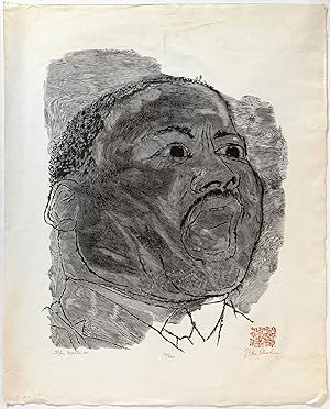 [Large Woodblock Print]: Rev. Martin Luther King