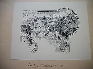 Laval - La Mayenne et le Château [Pont Neuf Aristide Briand, Vieux-Château et Palais de Justice] ...