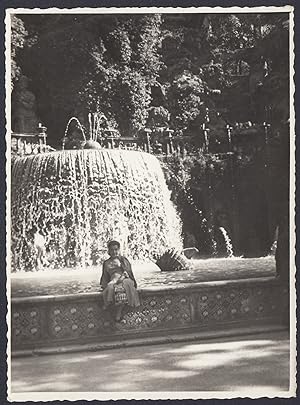 Tivoli 1950, Villa d'Este, Fontana dell'Ovato, Fotografia vintage