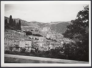 Scurcola Marsicana (AQ) 1950, Panorama dall'auto, Fotografia vintage