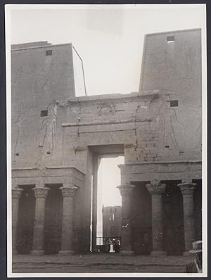 Egitto 1950, Edfu, Facciata del Tempio, Fotografia vintage
