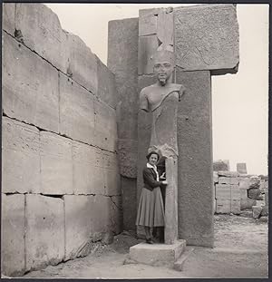 Egitto 1950, Edfu, Dettaglio del Tempio, Fotografia epoca