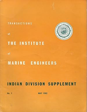 Transactions of the Institute of Marine Engineers - Canadian Division Supplement No.1 May 1962