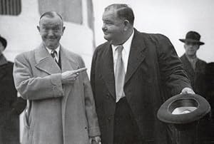 Laurel & Hardy on Queen Elizabeth Ship in 1940s Southampton Postcard