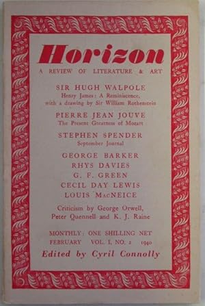 Horizon. A Review of Literature and Art. February, 1940