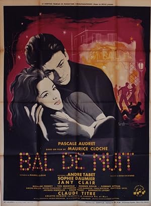 "BAL DE NUIT" Réalisé par Maurice CLOCHE en 1959 avec Pascale AUDRET, Claude TITRE / Affiche fran...