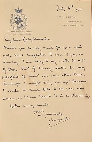 Hand-written signed letter