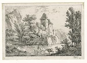 Antique Master Print-LANDSCAPE-MANSION-BULL-THEAULON-Faber-Theaulon-1807