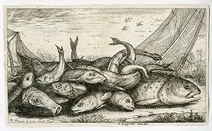 Antique Master Print-FISHING-NET-HEAP-Flamen-1648-1670