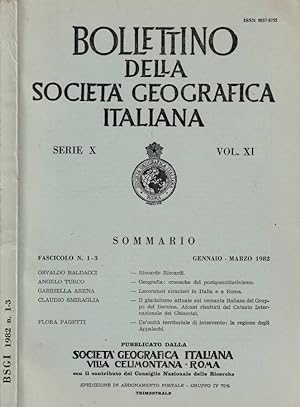 Bollettino della società geografica italiana serie X, vol XI, fasc 1-3, genn-mar 1982