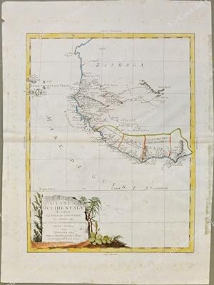AFRICA. La Guinea Occidentale che contiene le isole di Capo Verde. Acquaforte. Carta doppia in be...