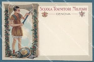 SCUOLA TORNITORI MILITARI GENOVA. Cartolina d'epoca, inizio 1900