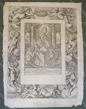 SAN CLAUDIO. "S. CLAUDII.".Acquaforte raffigurante il santo nellâatto di benedire. Gautier Jean...