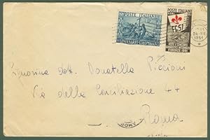 Repubblica. Lettera da Pistoia a Roma del 24 dicembre 1951. Il porto di lettera (lire venticinque...